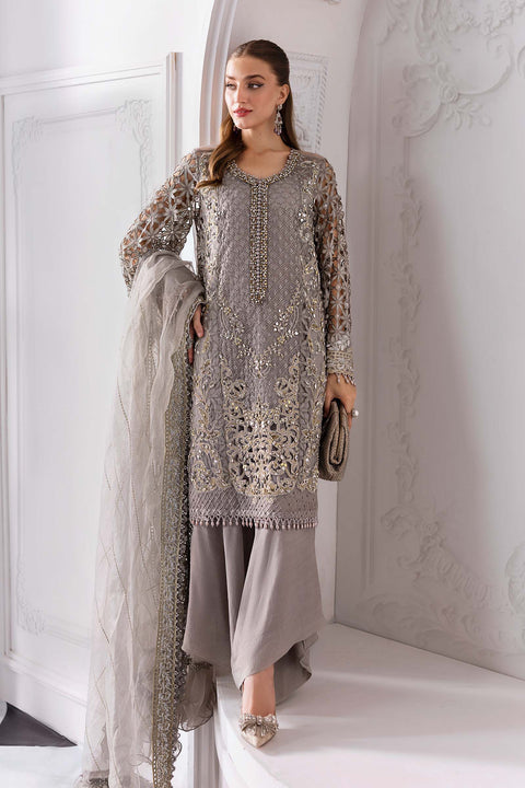 3 Piece stitched Embroidered Organza Suit | BD-3006